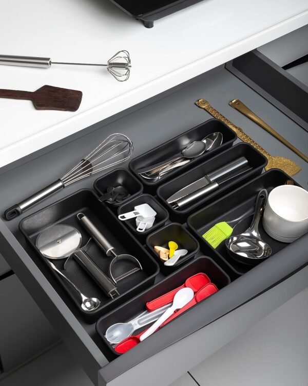 BLACK DRWER ORGANISER 8 PCS SET - Image 11