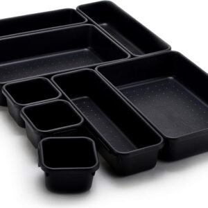 BLACK DRWER ORGANISER 16 PCS SET