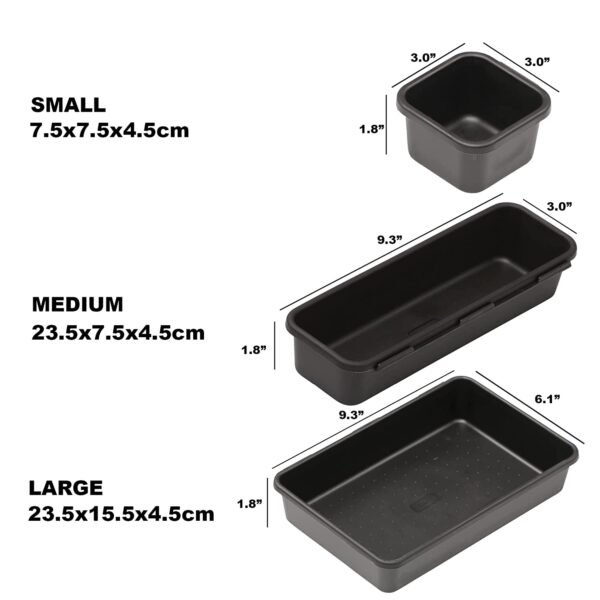 BLACK DRWER ORGANISER 16 PCS SET - Image 4