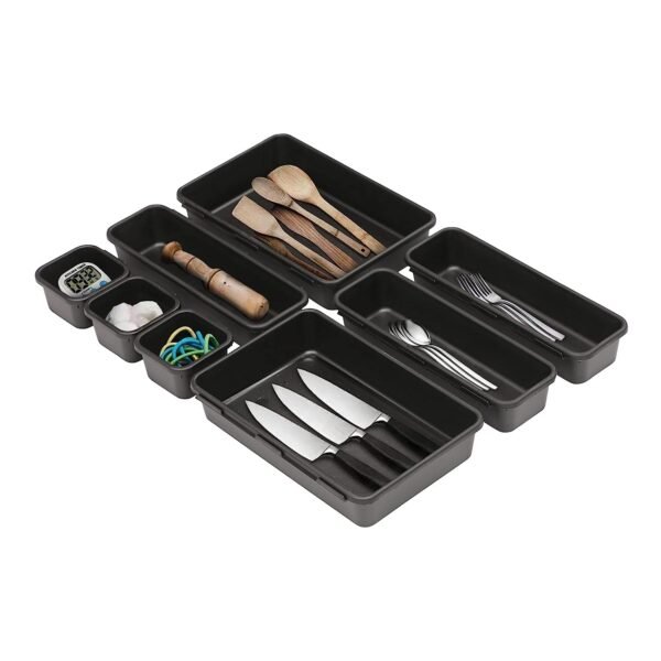 BLACK DRWER ORGANISER 16 PCS SET - Image 2